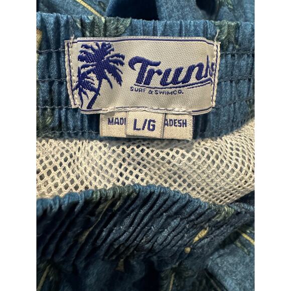 Trunks Surf & Swim Co. Palm Tree Swim Trunks Blue Size Large - Picture 4 of 6